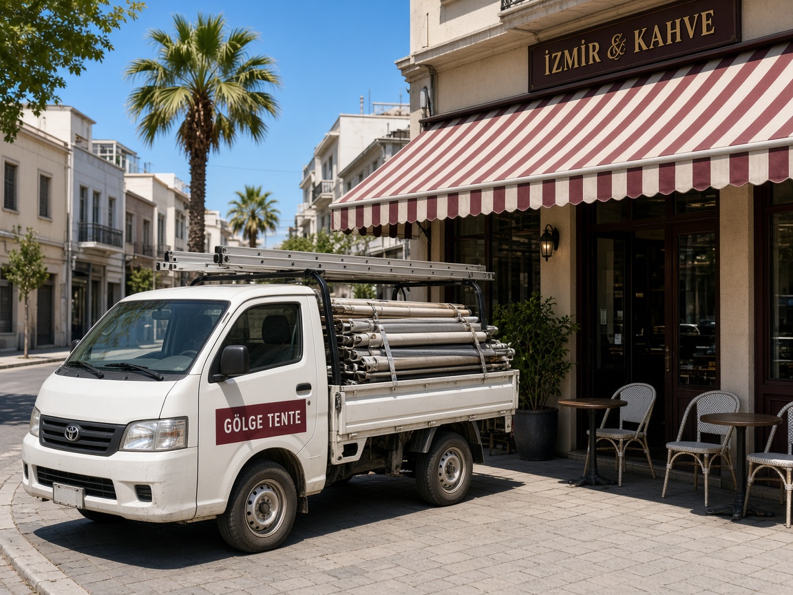 İzmir Tente Gölge Tente montaj aracı
